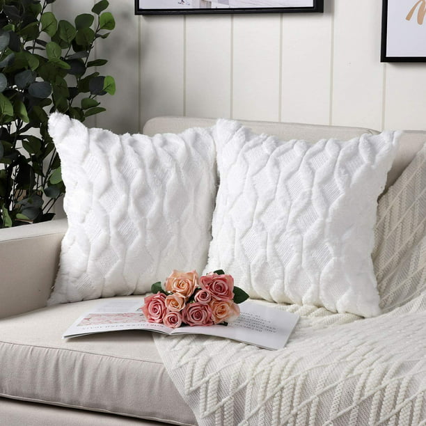 Rectangular Short Plush Cushion Cover Throw Pillow Case Home Office Bed Decor 